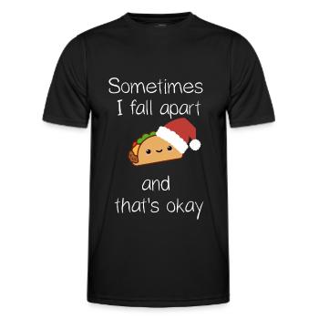 Parfois, je m’effondre Taco Taco de Noël - T-shirt sport Homme - noir - Devant - AI Model Male 178 dark (178cm)