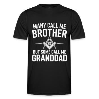 Mason Masonic Camo Freemason Granddad - Men's Functional T-Shirt - black - Front - AI Model Male 178 dark (178cm)