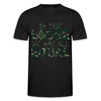 Mason Masonic Camo Freemason - Men's Functional T-Shirt - black - Front - AI Model Male 178 dark (178cm)