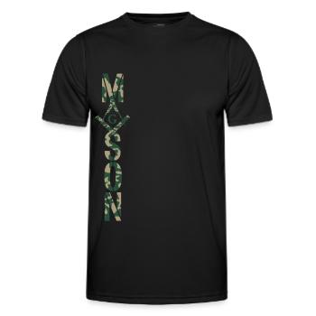 Masonic Camo Freemason Mason - Men's Functional T-Shirt - black - Front - AI Model Male 178 dark (178cm)