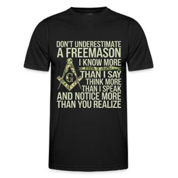 Mason Masonic Camo Freemason - Men's Functional T-Shirt - black - Front - AI Model Male 178 dark (178cm)