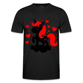 Bébé licorne contrastée - T-shirt sport Homme - noir - Devant - AI Model Male 178 dark (178cm)