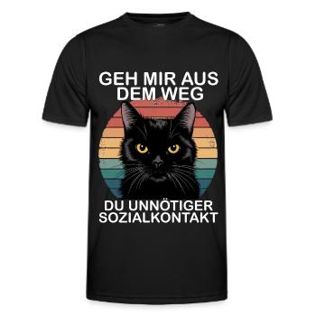 Écarte-toi de mon chemin, contact social inutile - T-shirt sport Homme - noir - Devant - AI Model Male 178 dark (178cm)