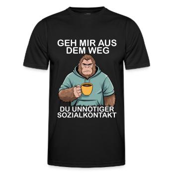 Écarte-toi de mon chemin, contact social inutile - T-shirt sport Homme - noir - Devant - AI Model Male 178 dark (178cm)