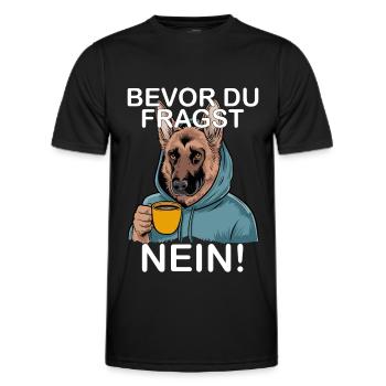 Before You Ask No Funny German - Men's Functional T-Shirt - black - Front - AI Model Male 178 dark (178cm)