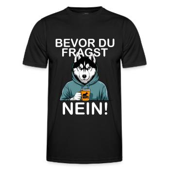 Before You Ask No Funny Husky - Men's Functional T-Shirt - black - Front - AI Model Male 178 dark (178cm)