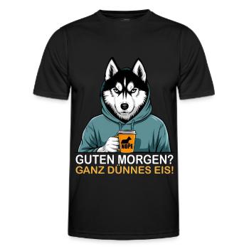 Good morning very thin - Men's Functional T-Shirt - black - Front - AI Model Male 178 dark (178cm)