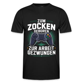 Gamer Gaming Zocken Zocker - Männer Funktions-T-Shirt - Schwarz - Vorne - AI Model Male 178 dark (178cm)