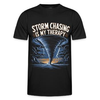Costume de chasseur de tempête Chasseur de tempête - T-shirt sport Homme - noir - Devant - AI Model Male 178 dark (178cm)