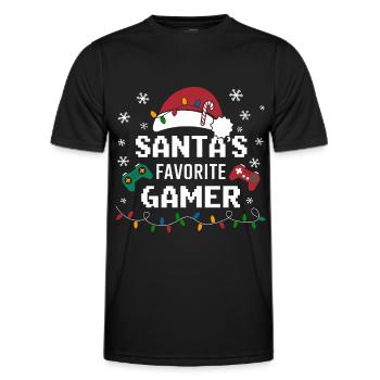 Gamer Gaming Gamer Gaming Noël - T-shirt sport Homme - noir - Devant - AI Model Male 178 dark (178cm)
