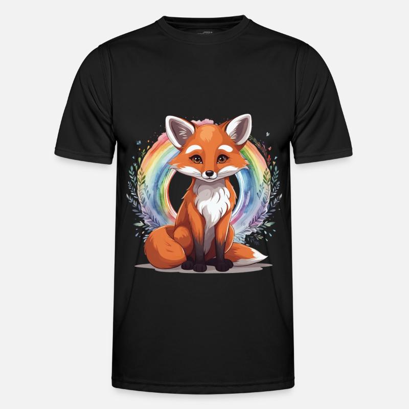 Rainbow Fox Foxes Vixen Child - Men's Functional T-Shirt - black