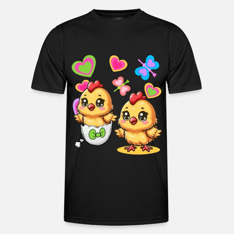 Retro Easter Egg Eggs Chick 80s 90s Kids Men's Functional T-Shirt