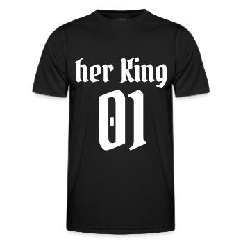 her king 01 roi couple amoureux chéri mari - T-shirt sport Homme - noir - Devant - AI Model Male 178 dark (178cm)