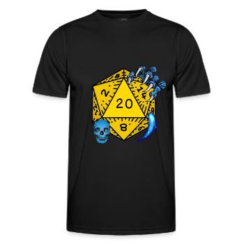 D20 Abenteuer Sortilége JDR - Männer Funktions-T-Shirt - Schwarz - Vorne - AI Model Male 178 dark (178cm)