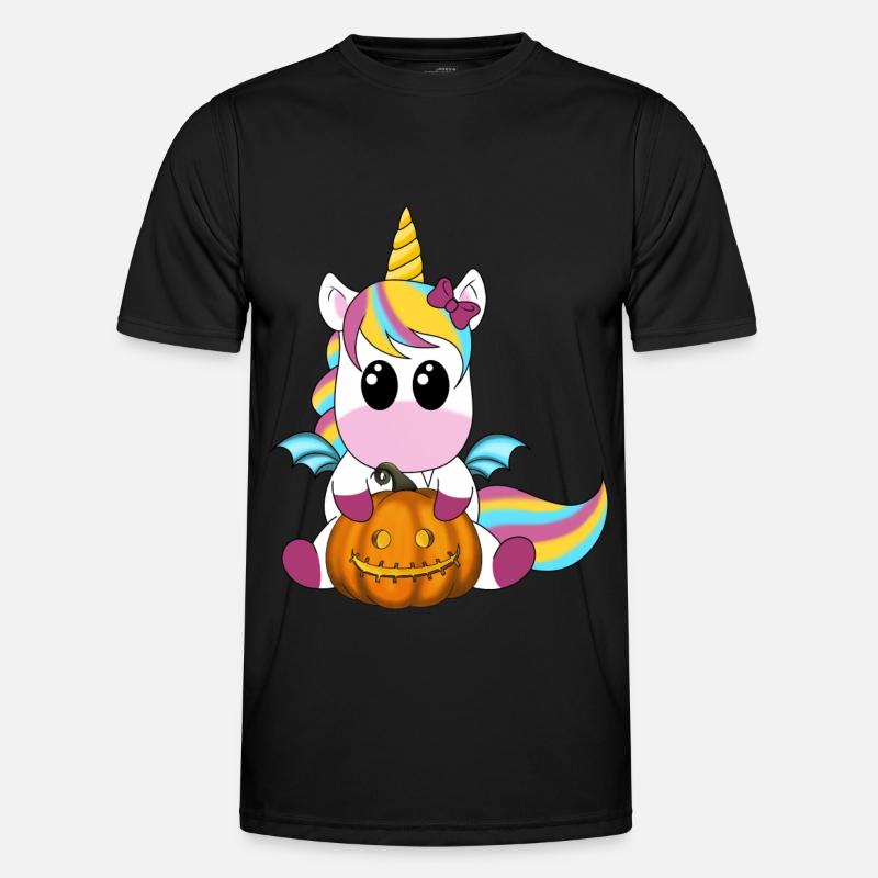 Licorne avec lanterne à la citrouille T-shirt sport Homme