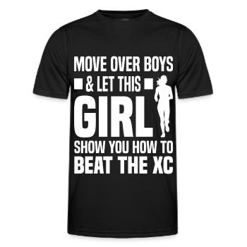 Crosslauf | Cross Country Läufer Berglauf Geschenk - Männer Funktions-T-Shirt - Schwarz - Vorne - AI Model Male 178 dark (178cm)