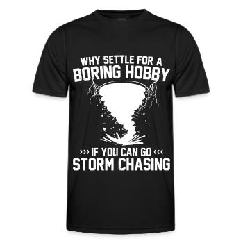 Sturm Spotter | Sturmjäger Sturmwarnungen Geschenk - Männer Funktions-T-Shirt - Schwarz - Vorne - AI Model Male 178 dark (178cm)