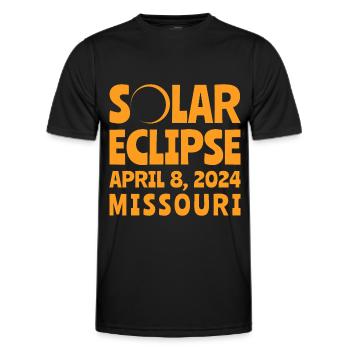 éclipse solaire 2024 Missouri - T-shirt sport Homme - noir - Devant - AI Model Male 178 dark (178cm)