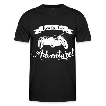 Ready For Adventure Motorcycle Carriage ural Tricycle - Men's Functional T-Shirt - black - Front - AI Model Male 178 dark (178cm)