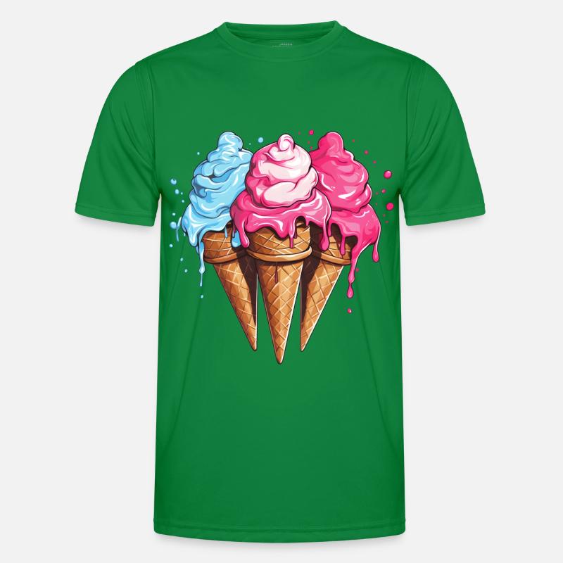 Eiscreme Eis Sommer Männer Funktions-T-Shirt