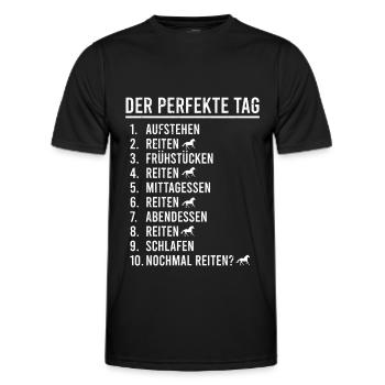 Stute oder Hengst für Reiter Reiterin Schimmel - Männer Funktions-T-Shirt - Schwarz - Vorne - AI Model Male 178 dark (178cm)
