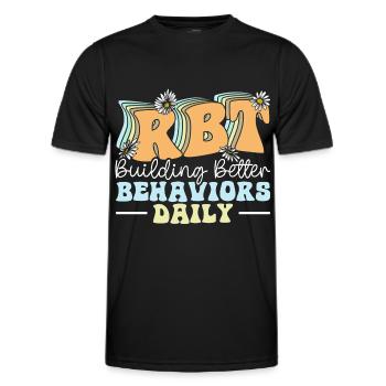 Thérapeute RBT, ingénieur comportemental agréé - T-shirt sport Homme - noir - Devant - AI Model Male 178 dark (178cm)