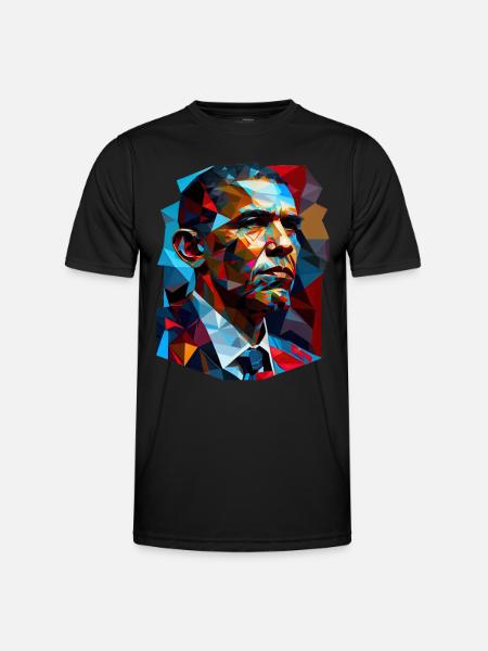 Obamas Pop-Art - Männer Funktions-T-Shirt - Schwarz