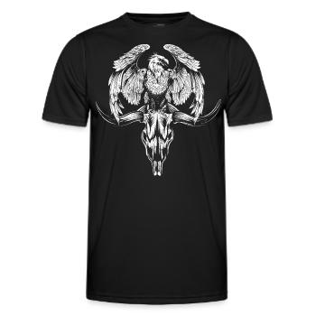 Texas USA Adler mit Bullen Kopf - Männer Funktions-T-Shirt - Schwarz - Vorne - AI Model Male 178 dark (178cm)