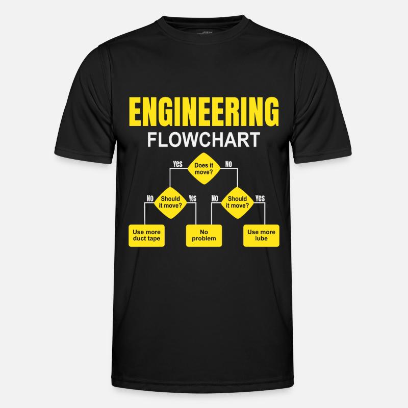 Engineering Flowchart Engineer - Men's Functional T-Shirt - black