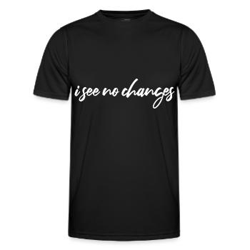 i see no changes - Men's Functional T-Shirt - black - Front - AI Model Male 178 dark (178cm)
