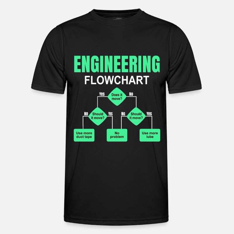 Engineering Flowchart Engineer - Men's Functional T-Shirt - black