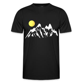 Mountain Mountains Mountains Nature Alps Peaks Alm Swiss - Men's Functional T-Shirt - black - Front - AI Model Male 178 dark (178cm)