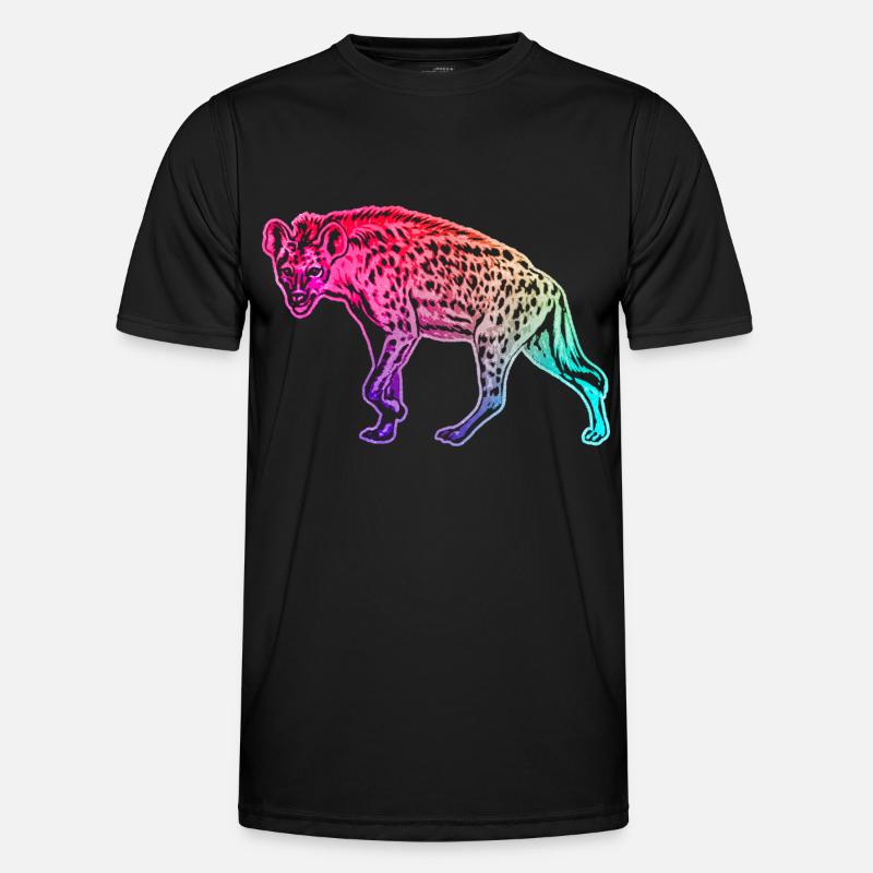 Hyäne - Männer Funktions-T-Shirt - Schwarz