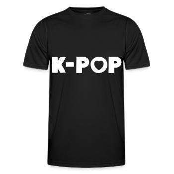 K-Pop Korean Pop Music Fan - Men's Functional T-Shirt - black - Front - AI Model Male 178 dark (178cm)
