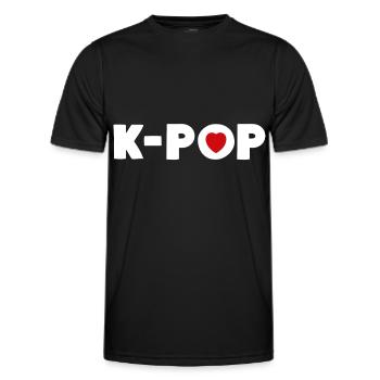 K-Pop Korean Pop Music Lover - Men's Functional T-Shirt - black - Front - AI Model Male 178 dark (178cm)