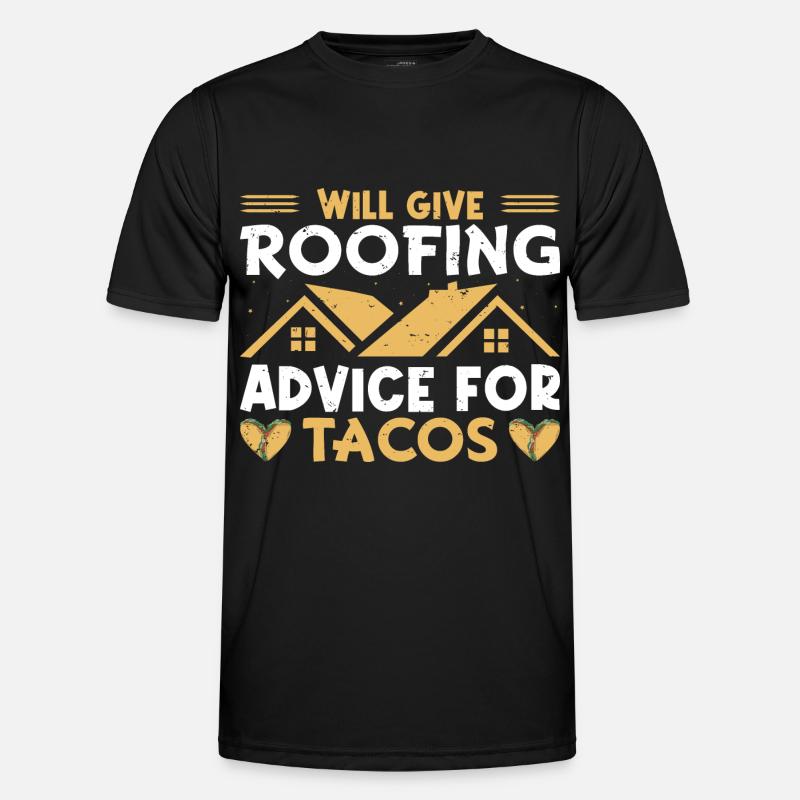 Lustiger Dachdecker Zimmermann Beruf Taco - Männer Funktions-T-Shirt - Schwarz