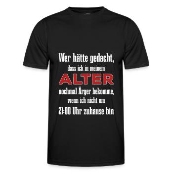 Ausgangssperre Corona Pandemie Hausarrest Lockdown - Männer Funktions-T-Shirt - Schwarz - Vorne - AI Model Male 178 dark (178cm)