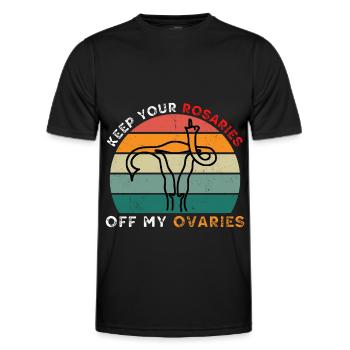 Keep your rosaries off my ovaries - Pro Choice - Men's Functional T-Shirt - black - Front - AI Model Male 178 dark (178cm)