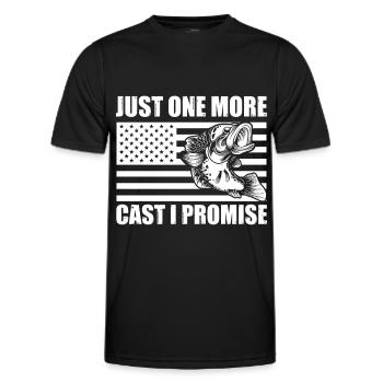 Juste un casting de plus je promets drôle de pêche à l’achigan - T-shirt sport Homme - noir - Devant - AI Model Male 178 dark (178cm)