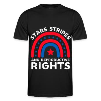 stars stripes reproductive rights pro choice - Men's Functional T-Shirt - black - Front - AI Model Male 178 dark (178cm)