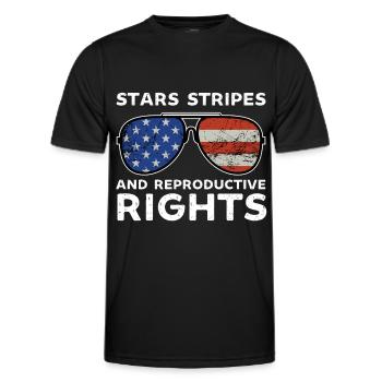 stars stripes reproductive rights pro choice - Men's Functional T-Shirt - black - Front - AI Model Male 178 dark (178cm)