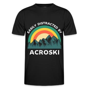 Leicht abgelenkt von Acroski - Männer Funktions-T-Shirt - Schwarz - Vorne - AI Model Male 178 dark (178cm)
