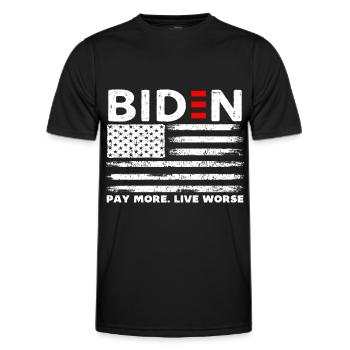 Biden Pay More Live Worse - Men's Functional T-Shirt - black - Front - AI Model Male 178 dark (178cm)