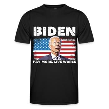 Biden Pay More Live Worse - Men's Functional T-Shirt - black - Front - AI Model Male 178 dark (178cm)