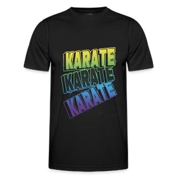 Karaté, Écriture, Arts martiaux, Arts martiaux, Combat, Sports - T-shirt sport Homme - noir - Devant - AI Model Male 178 dark (178cm)