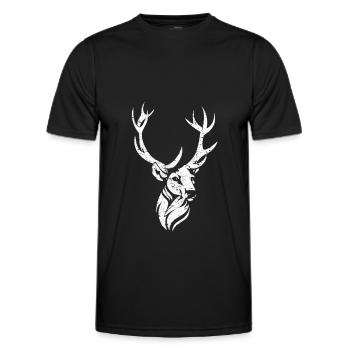 Deer Forest Deer Antler Forests Black Forest - Men's Functional T-Shirt - black - Front - AI Model Male 178 dark (178cm)