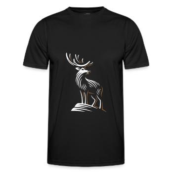 Deer Black Forest deer antlers - Men's Functional T-Shirt - black - Front - AI Model Male 178 dark (178cm)