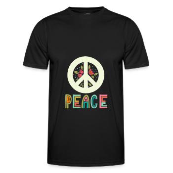 Paix rétro symbole paix paix symbole - T-shirt sport Homme - noir - Devant - AI Model Male 178 dark (178cm)