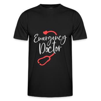 Notarzt Krankenhaus Stethoskop Arzt - Männer Funktions-T-Shirt - Schwarz - Vorne - AI Model Male 178 dark (178cm)