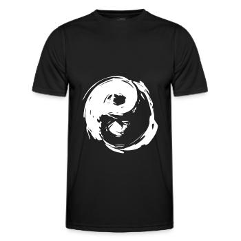 Tai Chi Yin Yang Sport Martial Arts Judo - Men's Functional T-Shirt - black - Front - AI Model Male 178 dark (178cm)